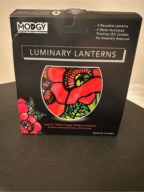 Modgy  Luminary Lanterns,  Box includes 4 luminaries and 4 LED candles
